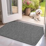 Mibao Door Mat Indoor, 50 x 80 cm, Dirt Trapper Entrance Doormat, Non-Slip Absorbent Low Profile Floor Mat, Dog Doormat, Welcome Mat for Entryway, Kitchen, Front Back Door, Shoes and Pets, Grey