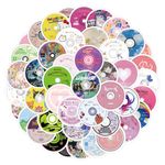 Music CD Stickers for Laptop (50 PCS),Gift for Children Teens Adults Girl Boys,Waterproof Stickers for Water Bottle,Music Vinyl Stickers for Scrapbook,Skateboard,Bike,Phone,Dairy