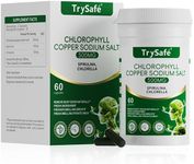 TrySafe 950MG Natural Chlorophyll Capsules with 600MG Chlorophyll Copper Sodium Salt, 200MG Spirulina, 150MG Chlorella - Detox & Digestion Support*, Effective Body's Odor Control*