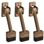 Plantex 5 Inch Long Gate Stopper for The Wooden Door/Door Stopper with Rubber Grip - (Pack of 3) Rose Gold