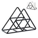 volumoon Triangle Napkin Holder, Napkin Rack, Napkin Stand, Paper Napkin Holder Metal, Napkin Storage Organizer, Decorative Napkin Organizer for Kitchen Countertop/Dinner Table/Picnic Table (Black)