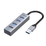 LENTION USB 3.0 to 4 USB 3.0 Ports Hub for Windows, Mac, Chrome, More (CB-H22s, Space Gray)