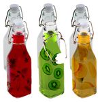 ZENO Clip Top Preserve Bottles - 250ml | Set of 6 Airtight Glass Cruet Dispenser Bottles | Ideal for Home Brewing | Vintage Style Vacuum Clip Seal | Glass Bottles w/Stoppers