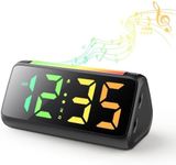 Digital Alarm Clock for Kids, Sound Machine Alarm Clock with 9 Colors Night Light 12 Soothing Sounds 8 Ringtones Dimmer Memory Function USB Charger, Bedside Clocks for Kids Adults Sleeping Nursery