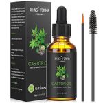 Xins-Yonha Castor Oil, Hair Growth Oil Pure Cold Pressed For Eyelashes Eyebrows Lash Nail, Serum Eyebrow Skin Care Ricin With & Eyeliner Brush (30ml)