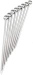PuTwo 8 Pcs Stainless Steel Cocktail Picks Cocktail Sticks Martini Glass Picks Cocktail Appetizer Pick Toothpicks Party Supplies - Circles