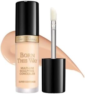 Too Faced Born This Way Super Coverage Multi-Use Concealer | Full-Coverage Hydrating Concealer for Dark Circles & Blemishes with Natural Finish | Hyaluronic Acid & Coconut Water, Snow, 0.45 Fl Oz