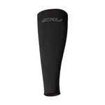 2XU X Compression Calf Sleeves for Lower Leg Support and Recovery, Black/Black, Large