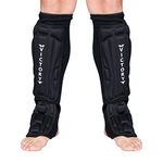 Kickboxing, Muay Thai MMA Martial Arts Shin Guards, Instep Guard Sparring Protective Leg Shin Foam Kick Pads for Kids and Adults (Small)