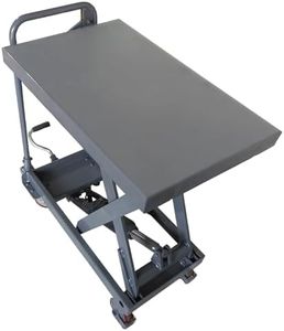 Hydraulic Scissor 500LBS Capacity, Manual Scissor Lift Table w/ 4 Wheels and Foot Pump, Elevating Hydraulic Cart for Material Handling (Gray)