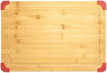 Farberware - Bamboo Cutting Board, Durable Wooden Chopping Board with Non-Slip Silicone Corners, Multi-Purpose Kitchen Prep Board (35.56cm x 27.94cm)