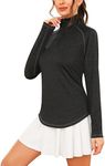 iClosam Womens Long Sleeve Tops 1/4 Zip Polo Shirts UPF 50+ Running T-Shirt Quick Dry Gym Sports Workout Cycling Golf Tops