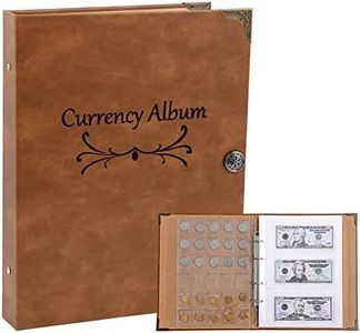 Currency Coin Album (150 Pockets Coin & 240 Pockets Banknote), Paper Money Collection Large Storage Book Supplies Holder Binder