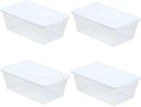 Sterilite Storage Box 13.5" X 8.3" X 4.8", 6 Qt. Clear - Pack of 4
