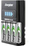 Energizer AA/AAA 1 Hour Charger with 4 AA NiMH Rechargeable Batteries (Charges AA or AAA batteries in 1 hour or less)