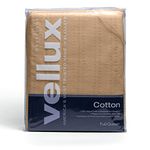 Martex Vellux 100% Cotton Blanket - Soft, Breathable, Cozy & Lightweight Thermal Blanket – All-Season Twin Size Blanket Perfect for Layering Bed, Couch & Sofa - Hotel Quality (66 x 90 Inch, Beige)