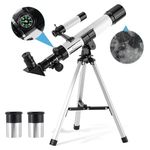 Telescope for Kids & Beginners Adults 40/400mm Astronomical Telescopes Refractor with Finder Scope Compass and Tripod