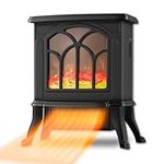 DONYER POWER 23" Electric Stove Portable Heater, Electric Fireplace Heating 1800W, LED Adjustable Flame Intensity Control, Black, Room Heater,Space Heater