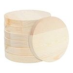 Belle Vous Blank Unfinished Round Wooden Circles (7 Pack) - 15cm/5.90 inches - 20mm Thick Natural Round Disc Cutout Slices - DIY Craft Projects, Christmas Decorations, Pyrography & Door Hanger Plaque