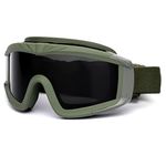 Outdoor Sports Military Tactical Airsoft Goggles with 3 Interchangable Lens Impact resistance Hunting Eyewear, UV400 Protection Shooting Glasses for Men Women Motorcycle Riding Wargame Paintball