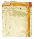 YETTALAN® Mens Art Silk Dhoti with Welcro Zip Pocket Double Layers Mundu/Vesti. (32-34)