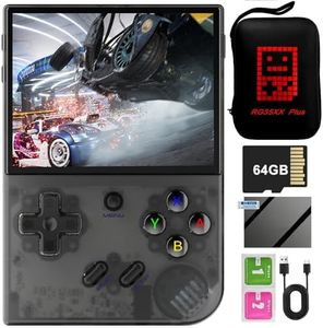 RG35XX Plus Handheld Game Console with Custom Portable Case 3.5 Inch IPS Screen Linux System Retro Games Consoles Built-in 64G TF Card 5500+ Classic Games Support HDMI and TV Output