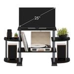 Furinno 12258BK/GY Turn-N-Tube Rounded Corner TV Entertainment Center, Black/Grey