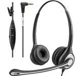 Wantek Headsets with Microphone 2.5mm Noise Cancelling Headphones Microphone, Wired Computer Telephone Headset for PC Laptop, Call Centre, Video Conferencing