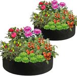 Fabric Raised Garden Bed, 2 Pack 50 Gallon Fabric Raised Planting Bed Round Garden Grow Bags Heavy Duty Breathable Fabric Raised Planter Container for Gardening Vegetables Herbs and Plants Outdoor