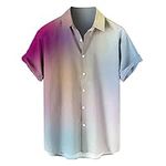 Kmdwqf Mens Casual Shirts Short Sleeve Button Down Beach Shirts Tropical Summer Shirts Mens Casual Loose Tops Tshirts Multicolor Blouse Thank You Teacher Gifts Golf Bargains of The Day Sale