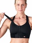 SHEFIT Flex Sports Bra for Women, Medium Impact Sports Bra, Black, Large