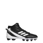 adidas Icon 7 Mid Cleats - Mens Baseball, Core Black/Cloud White/Cloud White, 12.5