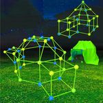 155 Pcs Fort Building Kit, Glow in the Dark Den Building Kit Construction Toys DIY Crazy Forts Indoor Outdoor for Boys Girls