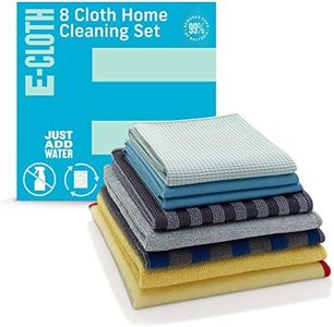 e-cloth 10903 Home Cleaning Cloth 8 Piece Set, Blue, Gray, Green, Yellow