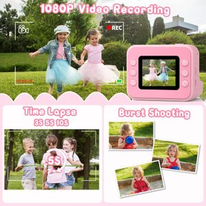 Hangrui Kids Instant Print Camera – Pink, Instant Photo Toy