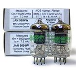 Riverstone Audio - Tested/Matched Pair (2 Tubes) 7-Pin GE JAN 5654W Fully-Tested Vacuum Tubes - Upgrade for 6AK5 / 6J1 / 6J1P / EF95 - GE 5654W Platinum Grade Pair