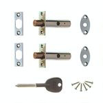 ERA 838-53 Mortice Door Lock Bolt With Star Key For Enhanced Home Security For External and Internal Doors (2x Concealed Rack Bolts, 1x Star Key) – Satin Chrome/Silver