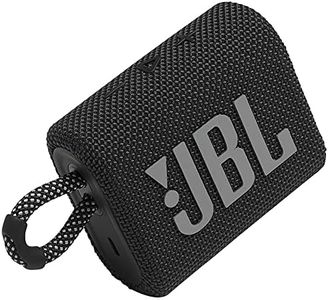 JBL Go 3 Wireless Portable Bluetooth Mini Speaker, Small Speaker with Pro Sound, Vibrant Colors with Rugged Fabric Design, Lightweight IP67 Waterproof, Type C Interface (Without Mic, Black)