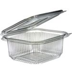 [100 Pack] Clear Plastic Hinged Take Out Containers Disposable Clamshell Food Cake Containers with Lids (5.3 x 4.9 x 2.2 inches) Best for Dessert, Cakes, Cookies, Salads, Pasta (500cc)