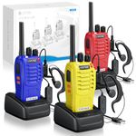 eSynic 3Pack Professional Walkie Talkies for Adults 16CH Rechargeable House Walky Talky PMR446 Two Way Radio With Earpieces& LED Light& Clip& Hand Free VOX Function, Gift for Camping Security etc
