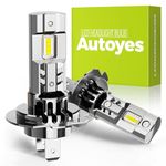 Autoyes 2024 Upgraded H7 LED Headlight Bulb, 700% Brighter 22000LM H7 Headlight Bulb, No Adapter Required 1:1 Size 6500K White H7 LED, Plug and Play High Low Beam Headlight Bulb, Pack of 2