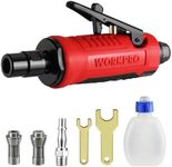 WORKPRO Air Die Grinder 1/4" 1/8", Pneumatic Mini Straight Grinder with Safety Lock for Polishing, Grinding, Rust Removal of Metal, Wood, Plastic (Rotation Speed: 25000 RPM)