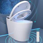 DeerValley Smart Toilet Auto Open/Close Lid, Smart Toilet with Bidet Built in, Tankless Toilet with with Foot Sensor Operation, Flush Remote Control Autodeodorization Sanitizing