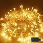 Christmas String Lights, 33FT 100 LEDs Indoor Outdoor Fairy Lights 8 Flashing Modes with End-to-End Plug, Waterproof Fairy Lights for Bedroom Wall Wedding Party Decorations - (Warm White)