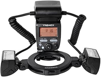 Yongnuo YN24EX S Macro Flash Speedlite, GN18 TTL with 2 Flash Heads 7 Adapter Rings, for Sony a6600 a6500 a6400 a7R4 a7R3 a7S3 a7S3 Cameras
