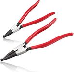 LEONTOOL 2 PCS Heavy Duty Lock Ring Pliers Set Flat Snap Ring Pliers Special Circlip Pliers Reverse Pliers Retaining Ring Pliers Ring Opening Pliers Spreader Pliers for Transmission Transfer Cases