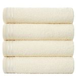 GC GAVENO CAVAILIA Large Towels Bath Sheet - Highly Absorbent Egyptian Cotton Towel Set - 4 Pack Extra Soft Large Bath Towel Cream - Quick Dry Bath Sheets - 450 GSM Washable Towels, 75X135 Cm