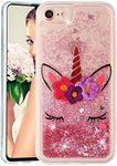 LEECOCO iPhone 6S Plus Case Dandelion Bling Glitter Liquid Shiny Quicksand Clear Transparent Soft TPU Silicone Shockproof Protection Bumper Cover for iPhone 6 Plus/iPhone 6S Plus Unicorn LS XY