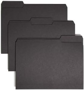 Smead Interior File Folder, 1/3-Cut Tab, Letter Size, Black, 100 per Box (10243)