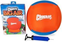 Chuckit! Big Air Fetch Ball Dog Toy (14 Inch) Herding Instincts Dog Toy, for Interactive, Non-Chewing Activities, for All Breeds, Inflating Pump Included